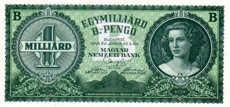 800px-hup_1000mb_1946_obverseДенежная единица Венгрии пенгё в 1945—1946 .jpg