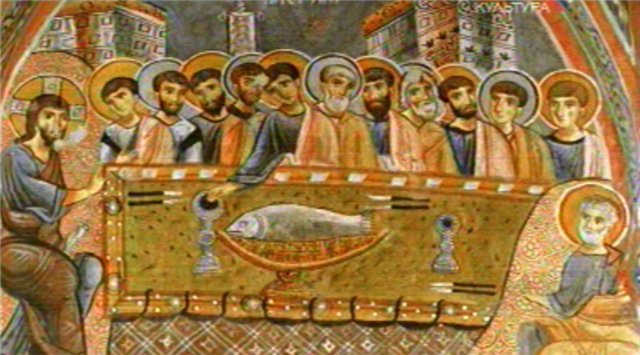 Словакия Тайная вечеря, фреска в церкви, 16 век.jpg